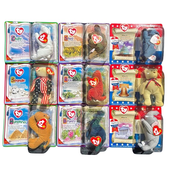 Vintage & RARE McDonalds ty Teenie Beanie Babies Lot of 9 - Picture 1 of 12